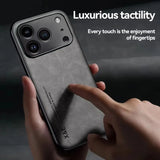 Luxury Leather iPhone 17 Pro Max Case - Shockproof Cover for Ultimate Protection
