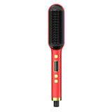 2-in-1 Electric Hair Straightening Comb with LCD Display and Curling Tool