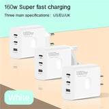 160W USB Type C Fast Charger with Quick Charge 3.0 for iPhone, Samsung, Xiaomi, Redmi, and OPPO