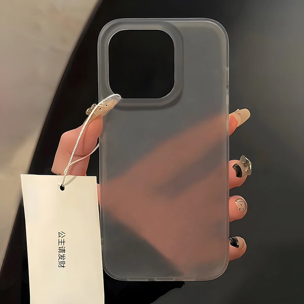 Translucent Clear Phone Case For iPhone 16 Pro Max 15 14 16 Plus 13 12 Mini 11 Matte Black