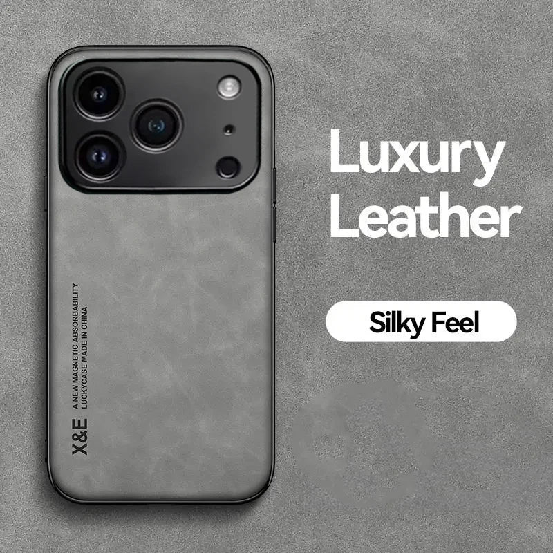 Luxury Leather iPhone 17 Pro Max Case - Shockproof Cover for Ultimate Protection