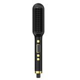 2-in-1 Electric Hair Straightening Comb with LCD Display and Curling Tool
