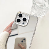 Luxury Makeup Mirror Phone Case for iPhone 16 15 14 13 12 11 Pro Max - Hard Acrylic Shockproof Bumper Cover