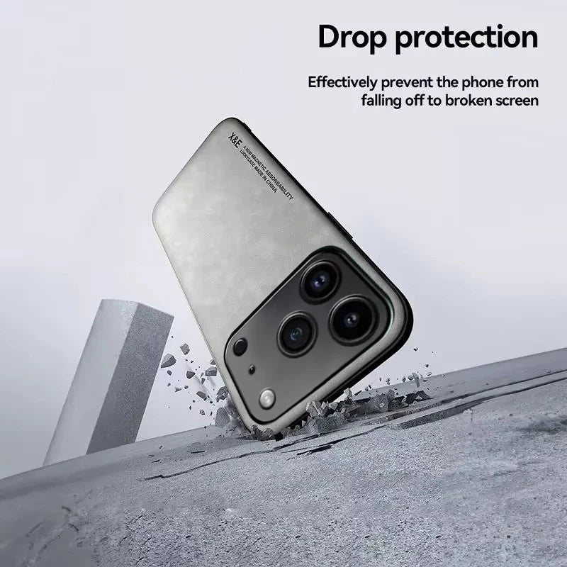 Luxury Leather iPhone 17 Pro Max Case - Shockproof Cover for Ultimate Protection