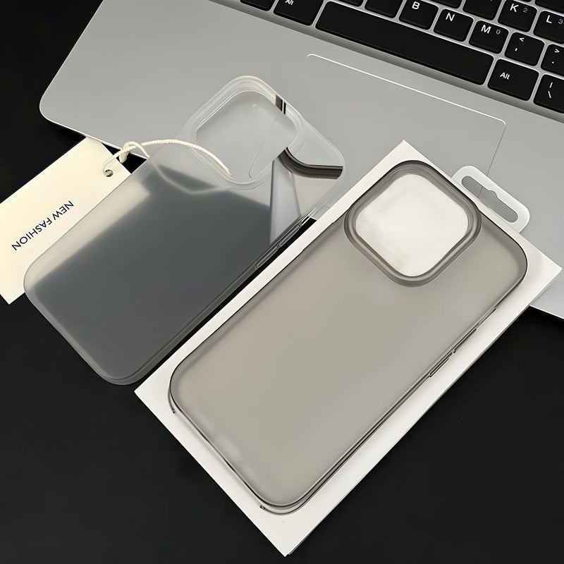 Translucent Clear Phone Case For iPhone 16 Pro Max 15 14 16 Plus 13 12 Mini 11 Matte Black
