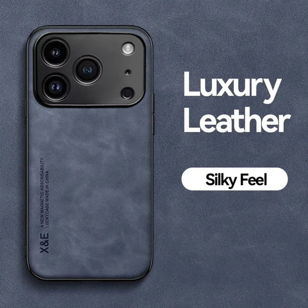 Luxury Leather iPhone 17 Pro Max Case - Shockproof Cover for Ultimate Protection