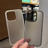 Translucent Clear Phone Case For iPhone 16 Pro Max 15 14 16 Plus 13 12 Mini 11 Matte Black