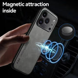 Luxury Leather iPhone 17 Pro Max Case - Shockproof Cover for Ultimate Protection