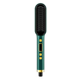 2-in-1 Electric Hair Straightening Comb with LCD Display and Curling Tool