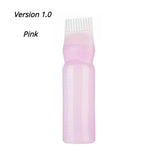 Silicone Shampoo Brush Head Scalp Massage Comb Hair Dye Tint Oil Applicator Bottle with Brush Barber Salon Hair Styling Tools