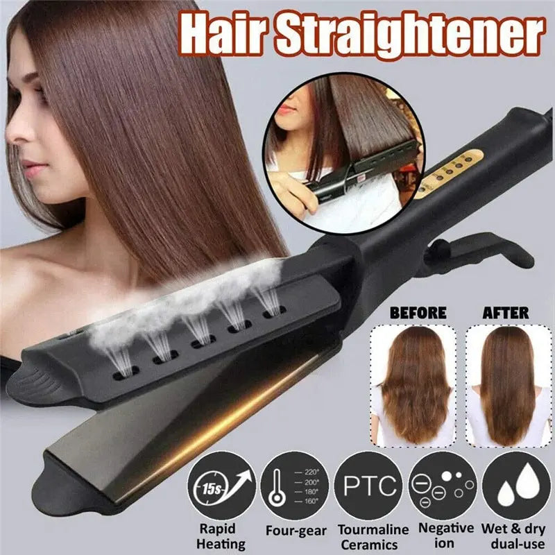 Curling and Straightening Dual Use Hair Straightener - Portable, Constant Temperature with 4 Gears for Effortless Styling