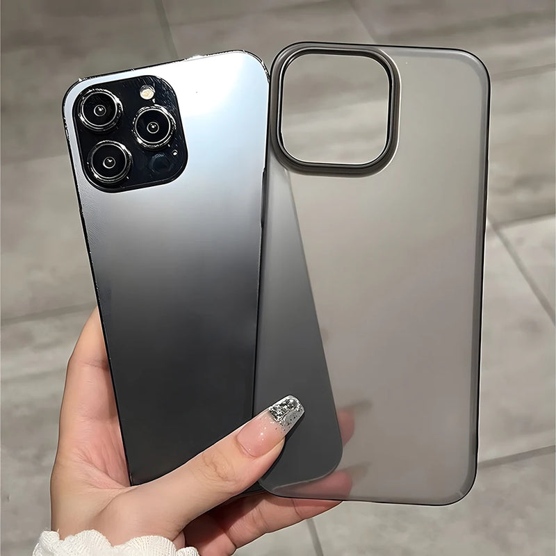 Translucent Clear Phone Case For iPhone 16 Pro Max 15 14 16 Plus 13 12 Mini 11 Matte Black