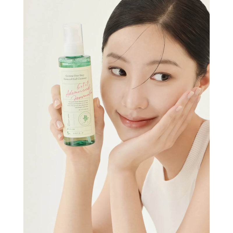 AXIS - Y Quinoa One Step Balanced Gel Cleanser – pH-Balanced Face Wash with Quinoa for Sensitive & Combination Skin