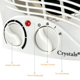 KW Portable Electric Heater - 2000W Upright Hot Air Fan with Overheat Protection