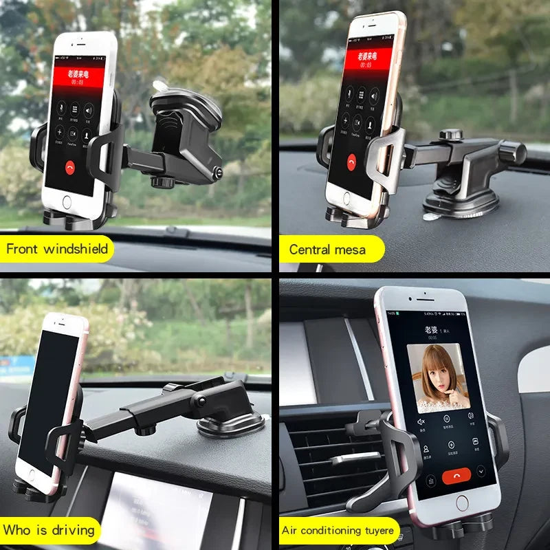 360° Car Phone Holder – Universal Mount for Windshield, Dashboard, Air Vent & Desk