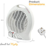 KW Portable Electric Heater - 2000W Upright Hot Air Fan with Overheat Protection