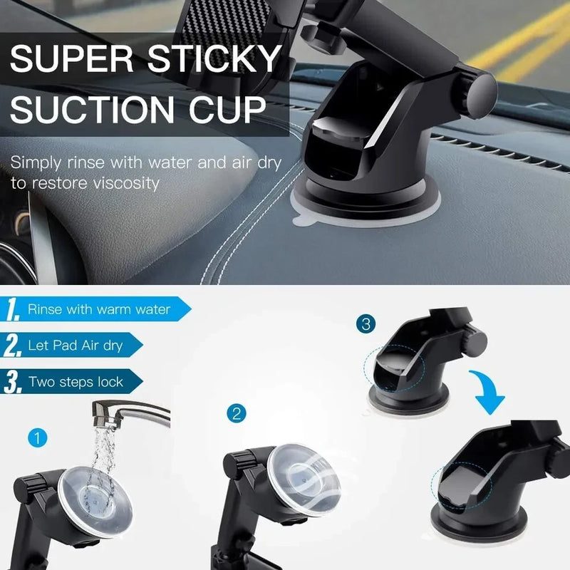 360° Car Phone Holder – Universal Mount for Windshield, Dashboard, Air Vent & Desk