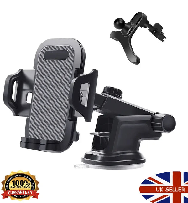 360° Car Phone Holder – Universal Mount for Windshield, Dashboard, Air Vent & Desk
