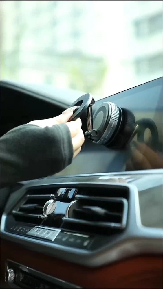 Foldable Magnetic Car Phone Holder – 360° Rotating Suction Cup Mount