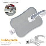 Rechargeable Hot Water Bottle – Grey Bed Hand Warmer & Massaging Heat Pad