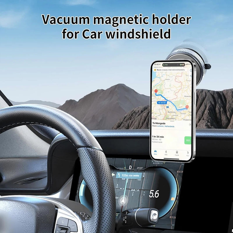 Foldable Magnetic Car Phone Holder – 360° Rotating Suction Cup Mount