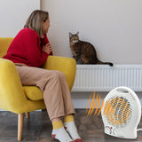 KW Portable Electric Heater - 2000W Upright Hot Air Fan with Overheat Protection