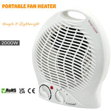 KW Portable Electric Heater - 2000W Upright Hot Air Fan with Overheat Protection