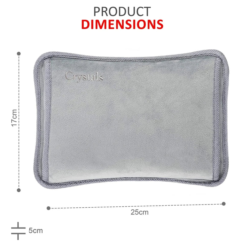 Rechargeable Hot Water Bottle – Grey Bed Hand Warmer & Massaging Heat Pad