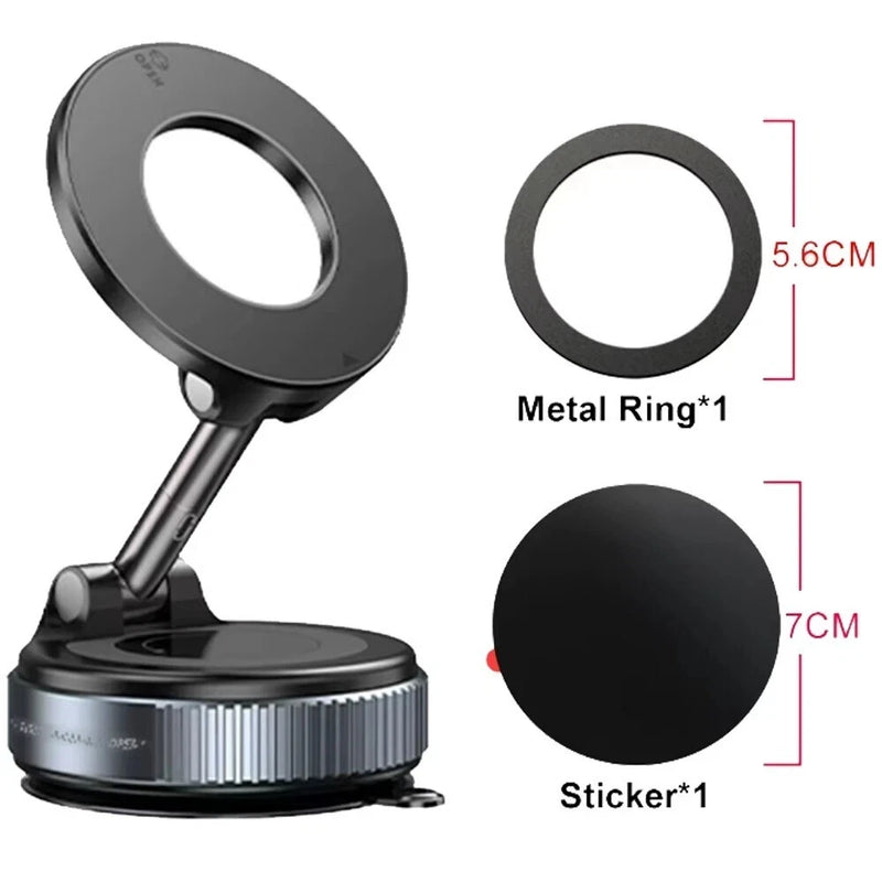 Foldable Magnetic Car Phone Holder – 360° Rotating Suction Cup Mount