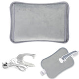 Rechargeable Hot Water Bottle – Grey Bed Hand Warmer & Massaging Heat Pad