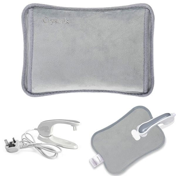 Rechargeable Hot Water Bottle – Grey Bed Hand Warmer & Massaging Heat Pad